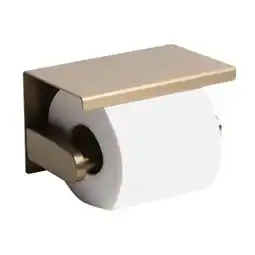 Walmart PVD Stainless Steel Toilet Paper Holder with Shelf - Brushed Gold offer