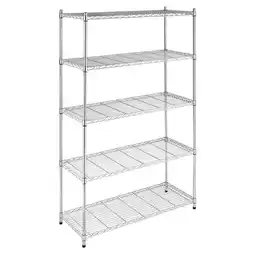 Walmart Whitmor Supreme 5 Tier Shelving Unit Chrome Silver offer