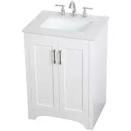 Walmart Elegant Decor Moore 24 Single Quartz Top Bathroom Vanity in White offer