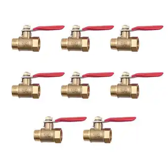 Walmart 8PCS 1/4 Inch Heavy Duty Brass Ball Valve Shut Off Switch Male and Female NPT Thread Pipe Fitting offer