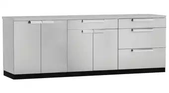 Walmart Outdoor Kitchen 4 Piece Cabinet Set in Stainless Steel with Countertop and Covers offer