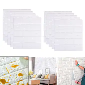 Walmart 3D Brick , Adhesive wall Stickers Brick Tile Wall Panels for Living room and Decor offer