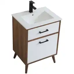 Walmart Elegant Decor Boise 24 Porcelain Top Bathroom Vanity in Matte White offer