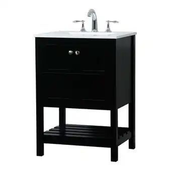 Walmart Elegant Decor Theo 24 Zinc Alloy MDF Single Bathroom Vanity in Black offer