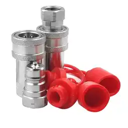 Walmart 3/8Inch NPT Thread ISO7241-1A Hydraulic Quick Disconnect Coupler Set offer