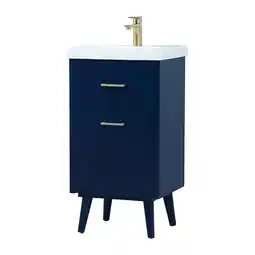 Walmart Elegant Decor Boise 18 Solid Wood and MDF Bathroom Vanity in Blue offer