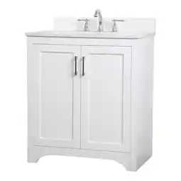 Walmart Elegant Decor Moore 30 MDF Single Bathroom Vanity with Backsplash in White offer