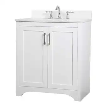 Walmart Elegant Decor Moore 30 MDF Single Bathroom Vanity with Backsplash in White offer