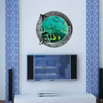 Walmart Clearance Wall stickers under $5 Fantastic Home Wall Decor Portholes Sticker Fish Home Decor offer