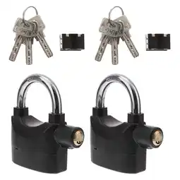 Walmart Pcs Security Anti-Theft Padlock Durable Alarm Padlock with 6 Keys (Black) offer