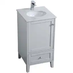 Walmart Elegant Decor Sommerville 18 Single Quartz Top Bathroom Vanity in Gray offer