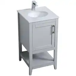 Walmart Elegant Decor Aubrey 18 Single Quartz Top Bathroom Vanity in Gray offer