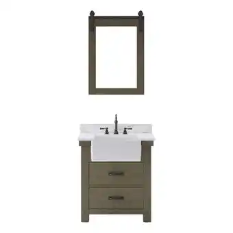 Walmart Water Creation Paisley 30W Wood Single Bathroom Vanity in Gray/White offer