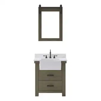 Walmart Water Creation Paisley 30W Wood Single Bathroom Vanity in Grizzle Gray & White offer