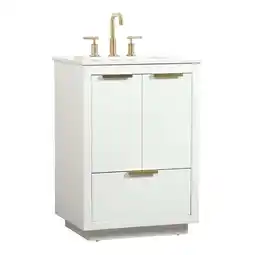 Walmart Elegant Decor Blake 24 Aluminum Alloy MDF Single Bathroom Vanity in White offer