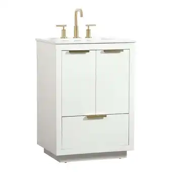 Walmart Elegant Decor Blake 24 Aluminum Alloy MDF Single Bathroom Vanity in White offer