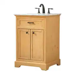 Walmart Elegant Decor Americana 24 Aluminum MDF Single Bathroom Vanity in Natural Wood offer