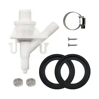 Walmart 385311641 RV Toilet Water Valve Kit and 2 Pcs 385311658 Flush Ball Seal Replacement for plastic 3108 offer