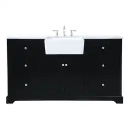 Walmart Elegant Decor Franklin 60 Wood Single Bathroom Vanity in Black offer