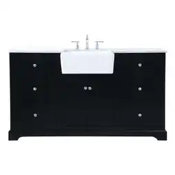 Walmart Elegant Decor Franklin 60 Wood Single Bathroom Vanity in Black offer