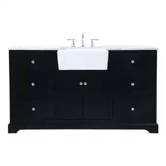 Walmart Elegant Decor Franklin 60 Wood Single Bathroom Vanity in Black offer