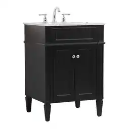 Walmart Elegant Decor Park Avenue 24 Solid Wood & Metal Single Bathroom Vanity in Black offer