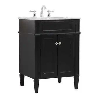 Walmart Elegant Decor Park Avenue 24 Solid Wood & Metal Single Bathroom Vanity in Black offer