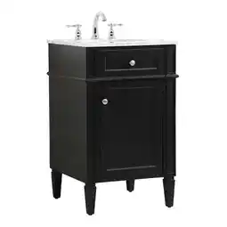 Walmart Elegant Decor Park Avenue 21 Metal MDF Marble Single Bathroom Vanity in Black offer