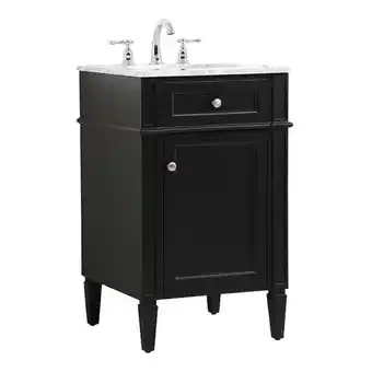 Walmart Elegant Decor Park Avenue 21 Metal MDF Marble Single Bathroom Vanity in Black offer