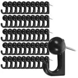 Walmart COLO Heavy Duty Push Pin Wall Mount Hooks, Black 0.98W 50 Pieces offer