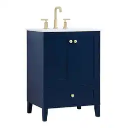 Walmart Elegant Decor Sommerville 24 Steel and Wood Single Bathroom Vanity in Blue offer