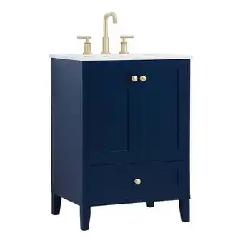 Walmart Elegant Decor Sommerville 24 Steel and Wood Single Bathroom Vanity in Blue offer