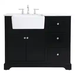 Walmart Elegant Decor Franklin 42 Wood Single Bathroom Vanity in Black offer