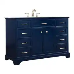 Walmart Elegant Decor Americana 48 Solid Wood and Metal Single Bathroom Vanity in Blue offer