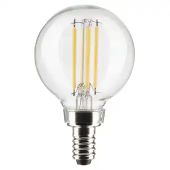 Walmart Satco 5.5 Watt G16.5 LED - Clear - Candelabra base - 90 CRI - 2700K - 120 Volt offer