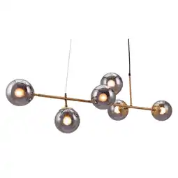 Walmart Gisela Ceiling Lamp Brass Modern Gold Plated Steel Smoked Glass Shades 30in offer