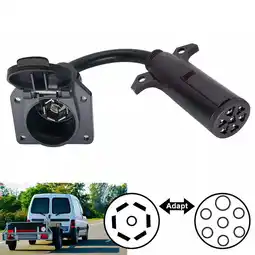 Walmart Lylong Car Accessories 7-Way Round Pin Truck To 7-Way Blade Rv Trailer Adapter Wiring Plug Converter offer