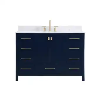 Walmart Elegant Kitchen and Bath 48 inch Single Bathroom Vanity in Blue with Backsplash offer