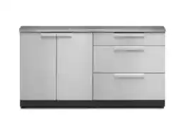 Walmart Outdoor Kitchen 3 Piece Cabinet Set in Stainless Steel with Countertops offer