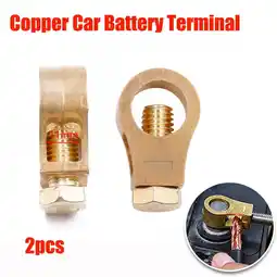 Walmart Copper Car Battery Terminal Wire Cable Clamp Top Post Terminal Positive Negative offer