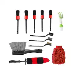 Walmart jiaping 12 Pieces Car Interior Exterior Detailing Brush Kit Lightweight Detail Brush offer