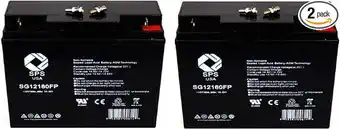 Walmart SPS Brand 12V 18Ah Replacement Battery (SG12180FP) for EverOn EVA12 18NB scooter wheelchair (2 Pack) offer