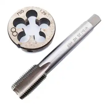 Walmart 1pc HSS Machine M15 X 1.25mm Plug Tap and 1pc M15 X 1.25mm Die Threading Tool offer