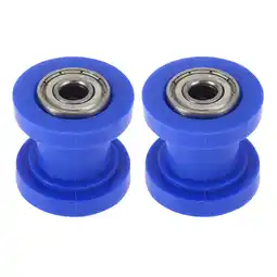 Walmart Unique Bargains 2 Pcs 8mm Chain Roller Pulley Chain Tensioner for Motorcycle Dirt Pit Bike Blue offer