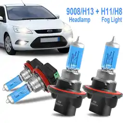 Walmart For Ford Focus 2008-2011 Halogen Headlights High Low Beam Fog Light Bulbs Combo Warm White offer