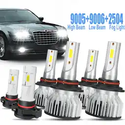 Walmart Fit Chrysler 300 2010 LED Headlight High Low Beam Fog Light Combo Kit Bulbs Easy Installation 6pcs offer