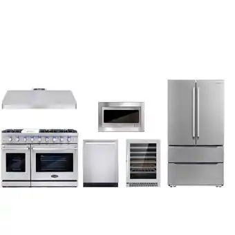 Walmart Cosmo 48 in. Range & Hood & Dishwasher & Wine Cooler & Fridge & Microwave Set offer