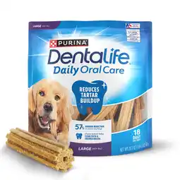 Walmart Purina DentaLife Daily Oral Care Large Dog Dental Treats with Chicken, 20.7 oz Pouch (18 Count) offer