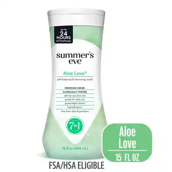 Walmart Summers Eve Aloe Love Gentle Daily Feminine Wash, Removes Odor, pH Balanced, 15 fl oz offer