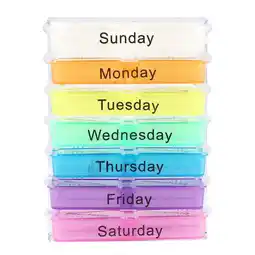 Walmart Medicine Weekly Storage Pill 7 Day Tablet Sorter Box Container Case Organizer PP 2364 offer